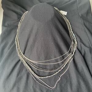 Park Lane Glam & Go Necklace Rtd  30" Multi-strand Silver Hematite Tone NWT New